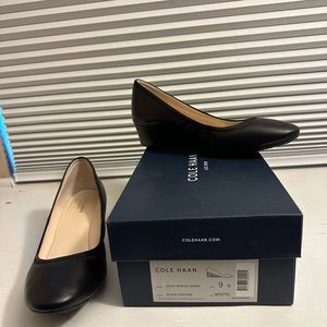 Cole Haan black leather wedge. Size 9